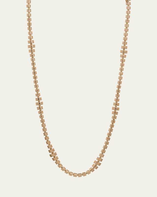 18K Yellow Gold Mini Hourglass Necklace, 16"L